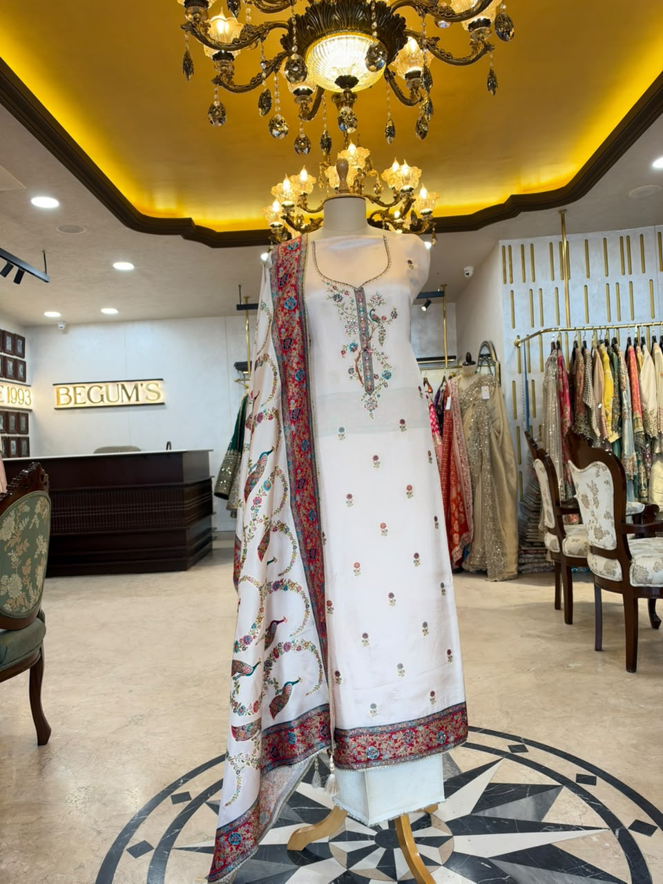 Ivory White Embroidered Ensemble