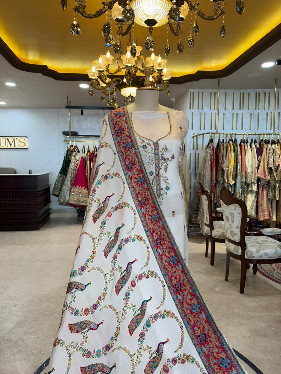 Ivory White Embroidered Ensemble