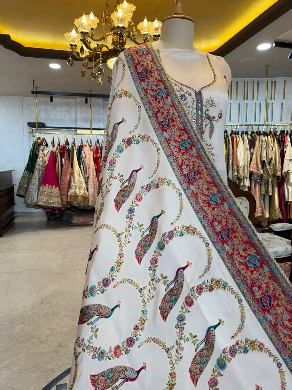 Ivory White Embroidered Ensemble