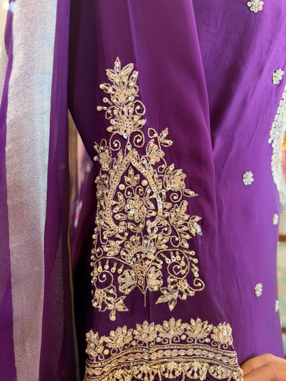 Royal Purple Embroidered Ensemble