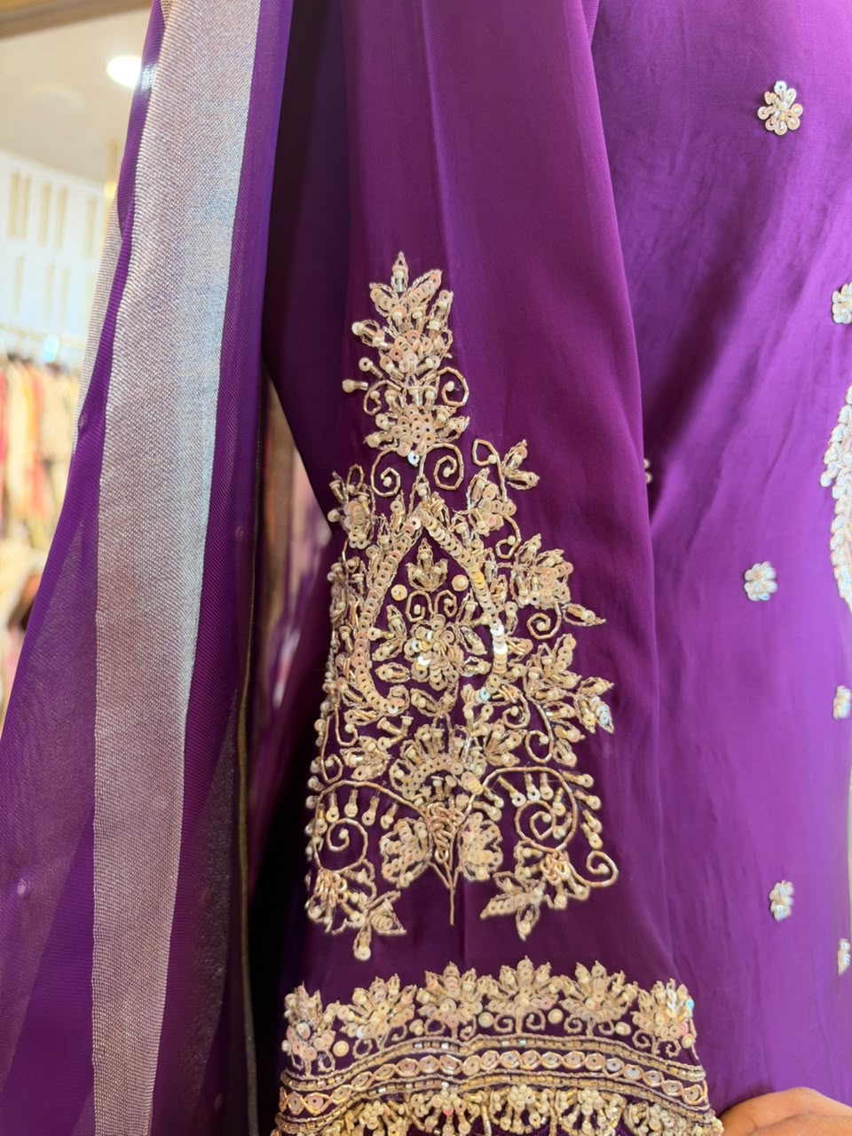 Royal Purple Embroidered Ensemble