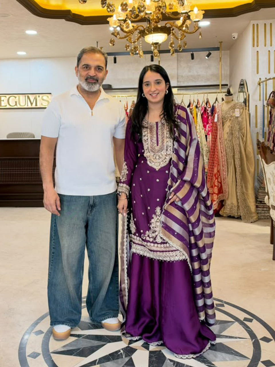 Royal Purple Embroidered Ensemble