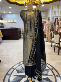 Regal ensemble is crafted in a luxurious deep black Kim Khaab
