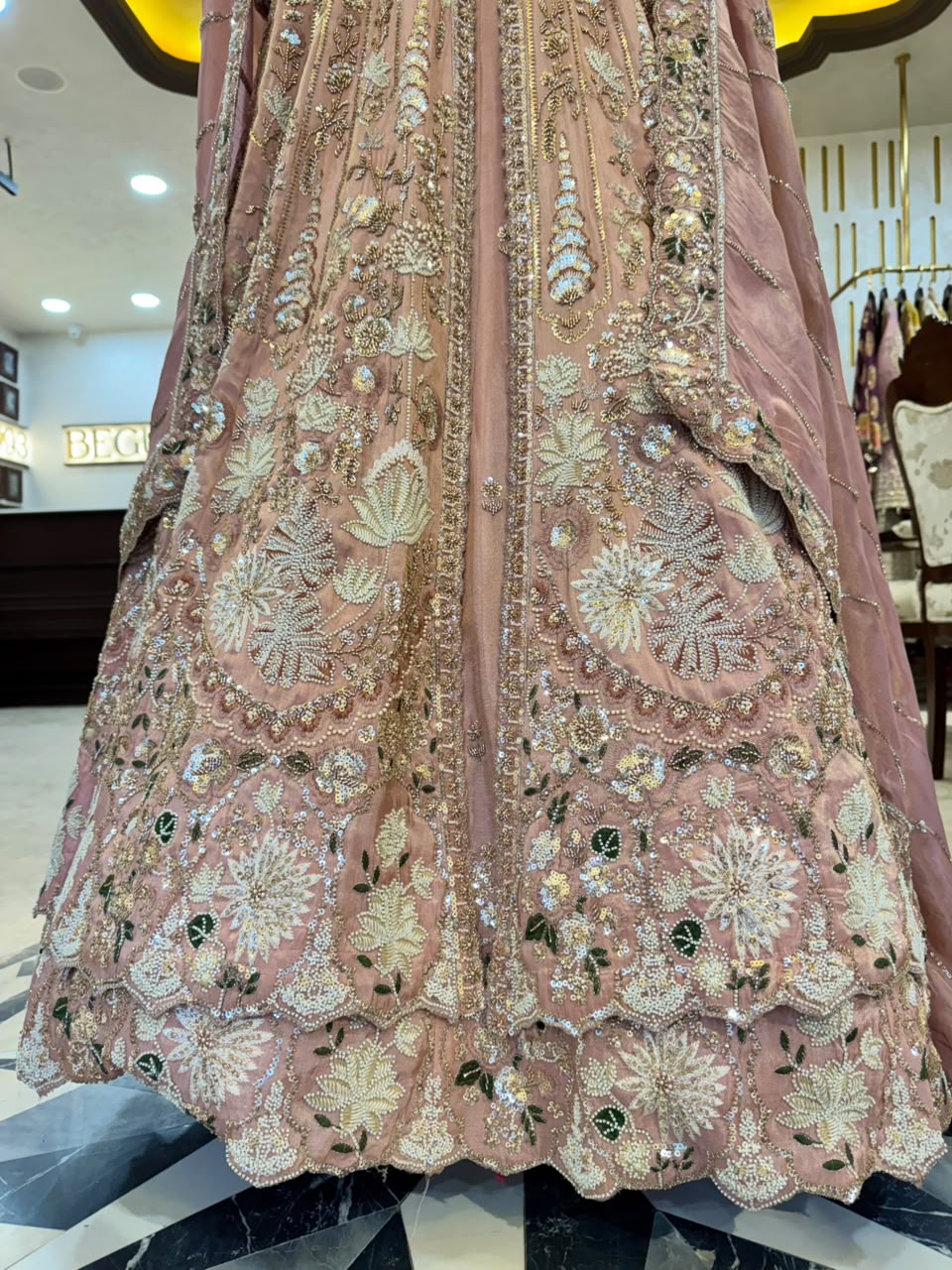 Royal Dusty Rose Embroidered Silk Anarkali Suit