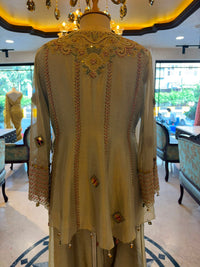 Sage Green Embroidered Choga Set