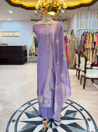 Lavender Khaddi Weave Festive Suit Set