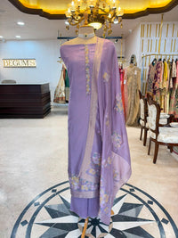 Lavender Khaddi Weave Festive Suit Set