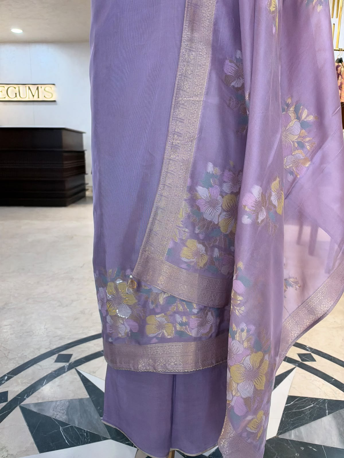 Lavender Khaddi Weave Festive Suit Set