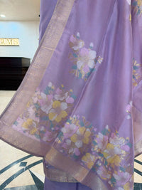 Lavender Khaddi Weave Festive Suit Set