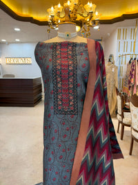 Blue Printed Festive Suit Set
