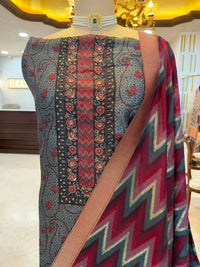 Blue Printed Festive Suit Set