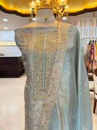 Powder Blue Embroidered & Printed Festive Suit Set