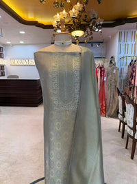 Sage Green & Champagne Embroidered Festive Suit Set