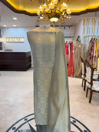 Sage Green & Champagne Embroidered Festive Suit Set