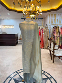 Sage Green & Champagne Embroidered Festive Suit Set