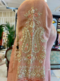Blush Pink Tissue Silk Embroidered Sharara Set