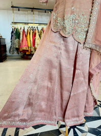 Blush Pink Tissue Silk Embroidered Sharara Set