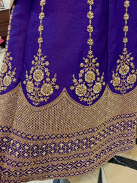 Royal Purple Embroidered Bridal Lehenga Set