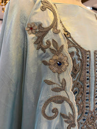 Ice Blue Tissue Silk Embroidered Kurta Set