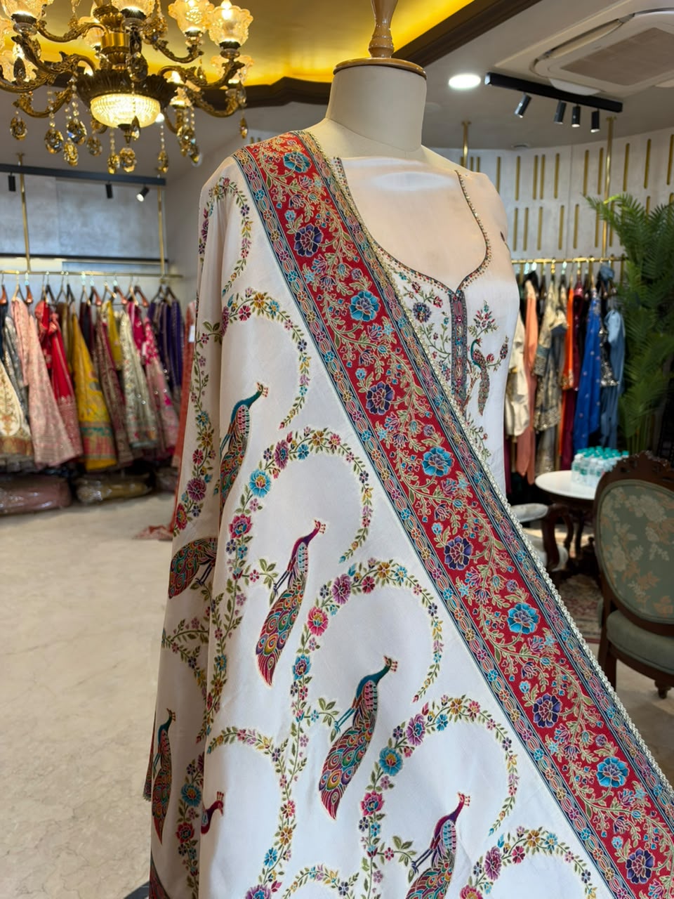 Ivory White Embroidered Ensemble
