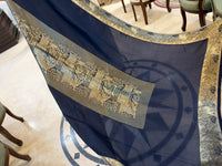 Silver Grey & Navy Blue Embroidered Velvet Silk Blend Kurta Set with Dupatta