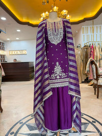 Royal Purple Embroidered Ensemble