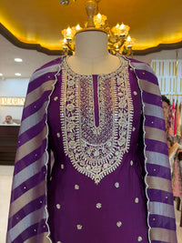Royal Purple Embroidered Ensemble