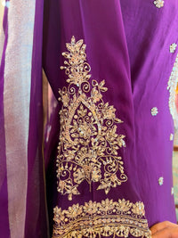 Royal Purple Embroidered Ensemble