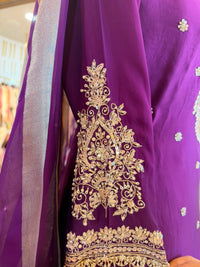 Royal Purple Embroidered Ensemble