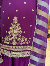 Royal Purple Embroidered Ensemble